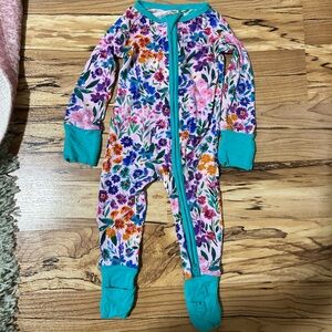 Little Sleepies Sweet Pea Floral 0-3 Months Zippy